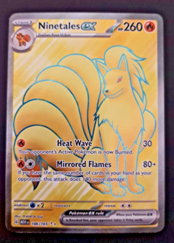 Pokemon TCG Ninetales EX 186/165 Full Art Ultra Rare Scarlet & Violet 151 NM - Image 1