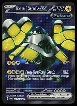 Iron Hands ex 223/182 Ultra Rare Paradox Rift Pokemon Card - Image 1