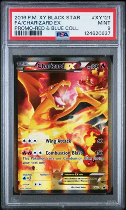 2016 POKEMON XY BLACK STAR PROMO RED & BLUE COLL FULL ART/CHARIZARD EX PSA 9 - Image 1