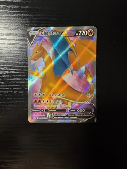 Pokemon TCG Charizard v SWSH050 Black Star Promo Full Art Near Mint Condition - Image 1
