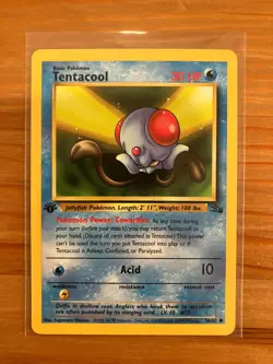 Pokemon TCG Fossil 1st Edition Tentacool 56/62 Regular NM - Image 1