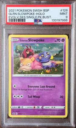 2021 POKEMON SWSH BLACK STAR PROMO #126 GALARIAN SLOWPOKE-HOLO PSA 9 - Image 1