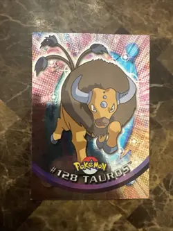 Topps Pokemon Series 3 Tauros #128 Silver Foil Blue Label - Image 1