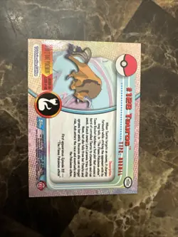 Topps Pokemon Series 3 Tauros #128 Silver Foil Blue Label - Image 2
