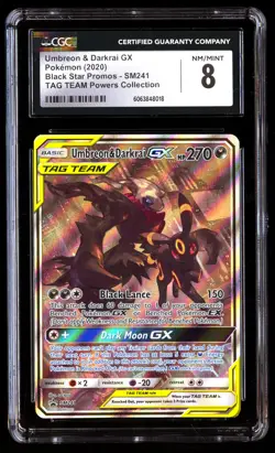 CGC 8 Umbreon & Darkrai GX SM241 Pokemon Black Star Promos 2020 English - Image 1