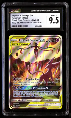 CGC 9.5 Espeon & Deoxys GX SM240 Pokemon Black Star Promos 2020 English - Image 1