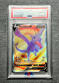 Pokemon 2022 Aerodactyl V Full Art 179/196 SWSH Lost Origin PSA 10 Gem Mint - Image 3
