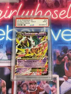 2015 Pokemon XY Roaring Skies Mega Gallade EX Holo #35 PSA 9 - Image 1
