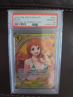 2026 ONE PIECE EB03-EXTRA BOOSTER SPECIAL ALTERNATE ART SP #053 NAMI PSA 10! 🔥 - Image 1
