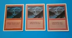 Magic the Gathering MTG Revised LIGHTNING BOLT X 3 (2 REVISED, 1 4th Edition) - Image 2