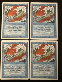 Blue Elemental Blast Revised Edition Magic the Gathering MTG x4 Playset - Image 1