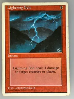 MTG Lightning Bolt Fourth Edition 4ED C 226 LP/MP Magic - Image 1