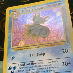 Pokemon TCG Misty's Seadra Holo Rare Gym Heroes Prerelease 9/132 NM - Image 2