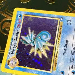 Pokemon TCG Misty's Seadra Holo Rare Gym Heroes Prerelease 9/132 NM - Image 4