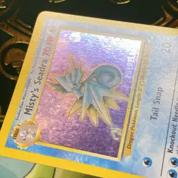 Pokemon TCG Misty's Seadra Holo Rare Gym Heroes Prerelease 9/132 NM - Image 5