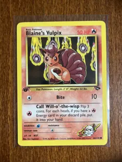 [LP+] 2000 Pokemon Gym Challenge Blaine's Vulpix 1st Edition #66/132 - Image 1
