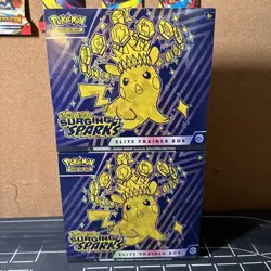 Pokemon Surging Sparks ETB Lot of 2 Sealed Boxes New In Plastic - Image 1