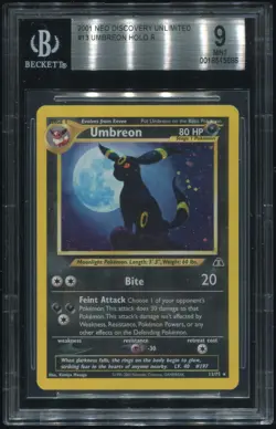 Umbreon 13/75 Neo Discovery Holo Pokemon TCG WOTC Vintage BGS 9 - Image 1