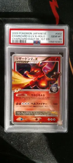 Carte 2009 Pokemon Giapponese Charizard G LV.X Holo #002 Half Deck Swirl PSA 10 - Image 1