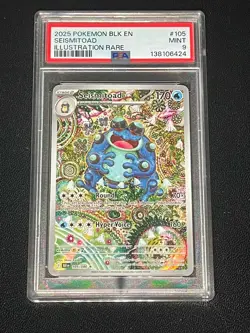Pokemon Seismitoad SV: Black Bolt 105/086 Illustration Rare Holo PSA 9 - Image 1