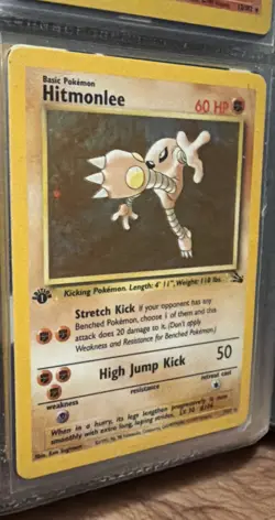 1999 Pokemon Fossil Hitmonlee Holo 1st Edition #7/62 - Image 2