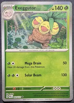Pokemon TCG Exeggutor 002/131 Prismatic Evolutions Master Ball Holo Rare - Image 1