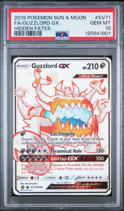 Pokemon PSA 10 Guzzlord GX SV71/SV94 Hidden Fates: Shiny Vault Holo - Image 1