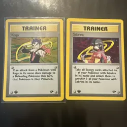 2000 POKEMON GYM CHALLENGE 19/20 SABRINA & KOGA HOLO-1ST EDITION FLAWLESS Pristi - Image 1