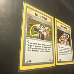 2000 POKEMON GYM CHALLENGE 19/20 SABRINA & KOGA HOLO-1ST EDITION FLAWLESS Pristi - Image 2