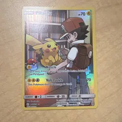 Pokemon TCG Pikachu Full Art Holo Secret Rare 241/236 Sm-Cosmic Eclipse HP 70 - Image 1