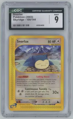 2003 Pokemon Skyridge Snorlax CGC 9 #100 - Image 1