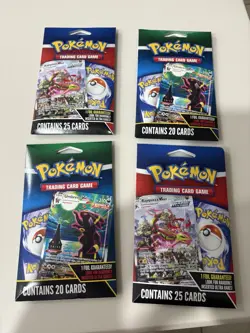 Pokemon TCG 4 Booster Packs Foil Guaranteed Umbreon Rayquaza 2022 English - Image 1