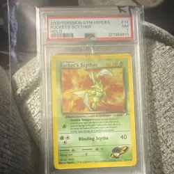 Pokemon TCG Rocket's Scyther 13/132 Gym Heroes Holo Rare Unlimited PSA 7 - Image 1