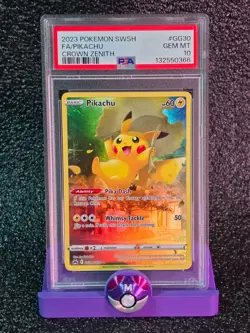 PSA 10 Pikachu GG30 Pokemon Sword And Shield Crown Zenith 2023 - Image 1