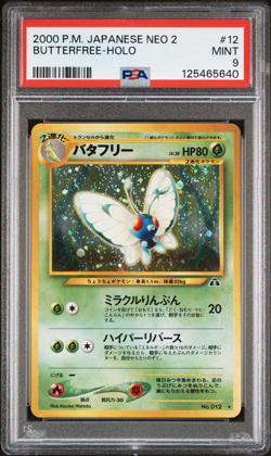 PSA 9 2000 Pokemon Japanese Neo 2 #12 Butterfree Holo - Image 1