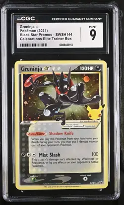 💫 2021 POKEMON CELEBRATIONS PROMOS #SWSH144 GRENINJA GOLD STAR CGC 9 MINT SWIRL - Image 2