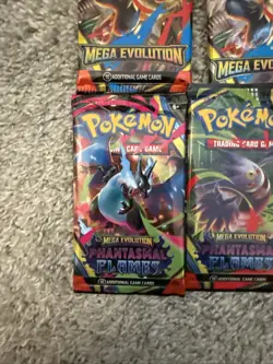 Pokemon - 2 Mega Evolution Booster Packs & 2 Phantasmal Flames Booster Packs - Image 4