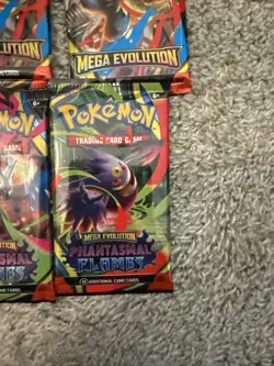 Pokemon - 2 Mega Evolution Booster Packs & 2 Phantasmal Flames Booster Packs - Image 5