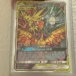 FULL ART Moltres Zapdos Articuno GX SM210 Pokemon Stained Glass Birds - Image 2