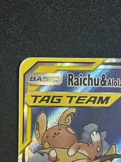 Raichu & Alolan Raichu GX Pokemon 221/236 Alternate Full Art Ultra Rare NM - Image 3