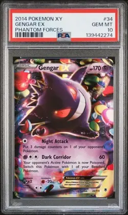 PSA 10 GENGAR EX 34 PHANTOM FORCES XY POKEMON GEM MINT - Image 1
