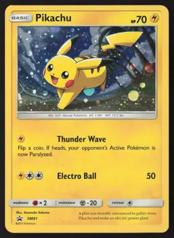 Pikachu Full Holo SM81 Pokemon Sun and Moon Promo - Image 1