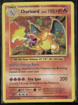 2016 Pokemon Evolutions Holo Rare Charizard 11/108 (LP) - Image 1