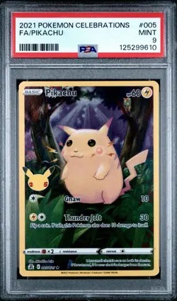 2021 POKEMON CELEBRATIONS #005 FULL ART/PIKACHU PSA 9 - Image 1