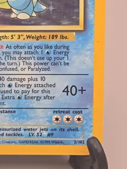 Blastoise Base Set Holo Rare 002/102 Vintage Pokemon Card - Image 4