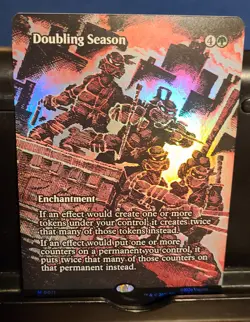 Doubling Season Borderless Foil Teenage Mutant Ninja Turtles Mythic 0011 MTG NM - Image 1