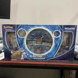 SEALED POKEMON TCG: BLASTOISE GX PREMIUM COLLECTION BOX BIG PROMO CARD & PACKS - Image 1