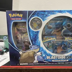 SEALED POKEMON TCG: BLASTOISE GX PREMIUM COLLECTION BOX BIG PROMO CARD & PACKS - Image 2