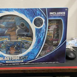 SEALED POKEMON TCG: BLASTOISE GX PREMIUM COLLECTION BOX BIG PROMO CARD & PACKS - Image 3