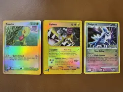 Lot of 3 Pokemon Reverse Holo Cards — Treecko, Raikou, Dialga — Possible Altered - Image 1
